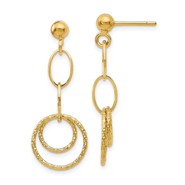 Cascading Circle Drop Earrings in 14k Yellow Gold Conti Jewelers Endwell, NY