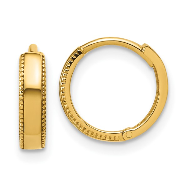 14K YG TEXTURED HUGGIE EARRINGS 1.16G Conti Jewelers Endwell, NY