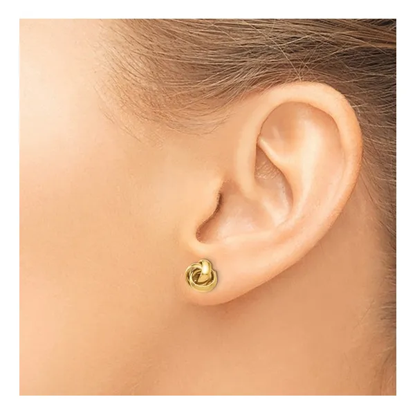 Love Knot Stud Earrings in 14k Yellow Gold Image 4 Conti Jewelers Endwell, NY