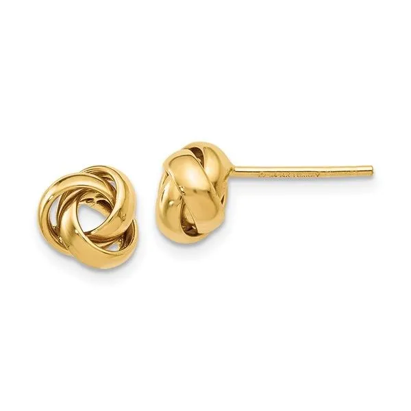 Love Knot Stud Earrings in 14k Yellow Gold Conti Jewelers Endwell, NY