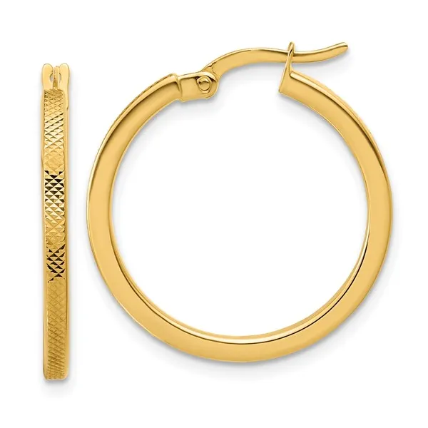 Geometric Hoop Earrings in 14k Yellow Gold Conti Jewelers Endwell, NY
