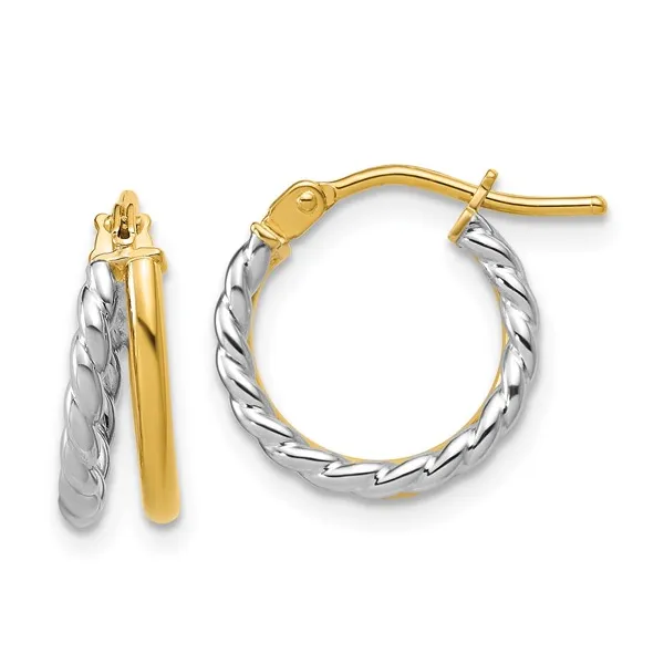 14K WG/RHP 2-ROW J-HOOP POST EARRINGS 1.14G Conti Jewelers Endwell, NY