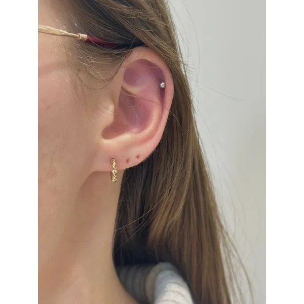 10k Yellow Gold Twisted Huggies Image 2 Conti Jewelers Endwell, NY