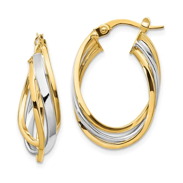 Polished Oval Hoop Earrings in 14k Gold Conti Jewelers Endwell, NY