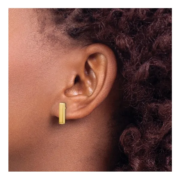 Bar Stud Earrings In 10k Yellow Gold Image 2 Conti Jewelers Endwell, NY