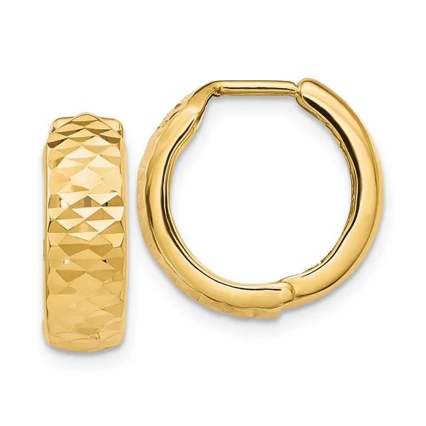 15mm Diamond-Cut Hoop Earrings in 14k Yellow Gold Conti Jewelers Endwell, NY