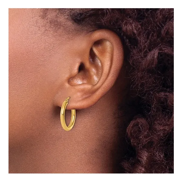14K Yellow Gold Tube Hoops Image 2 Conti Jewelers Endwell, NY