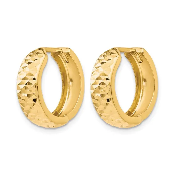 15mm Diamond-Cut Hoop Earrings in 14k Yellow Gold Image 2 Conti Jewelers Endwell, NY