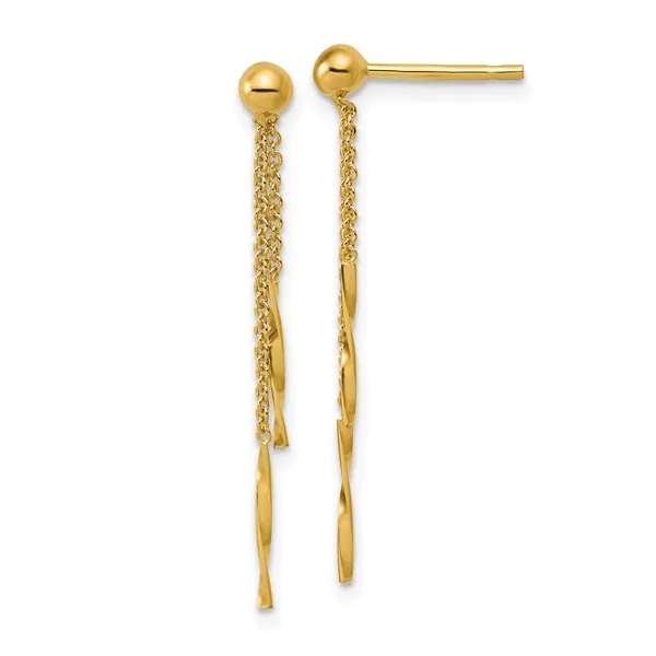 14K YG TWIST BARS DANGLE EARRINGS 1.00G Conti Jewelers Endwell, NY