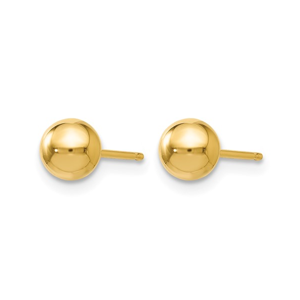 Ball Post Earrings in 14k Yellow Gold Image 2 Conti Jewelers Endwell, NY