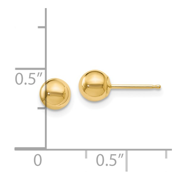 Ball Post Earrings in 14k Yellow Gold Image 4 Conti Jewelers Endwell, NY