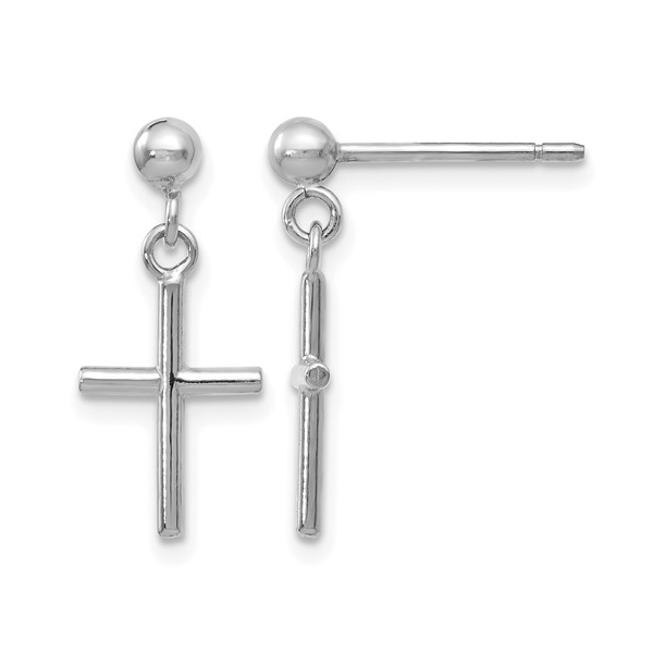 14k WG Post Drop Cross Earrings 1.35gm Conti Jewelers Endwell, NY