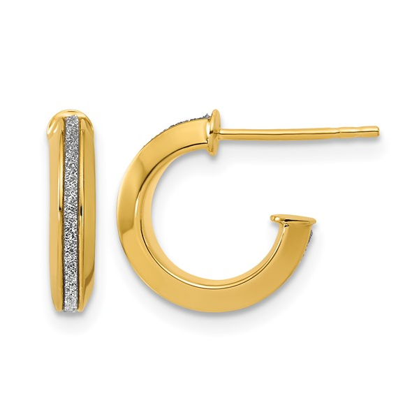 14k YG Glimmer Infused J-hoops Earrings 1.09gm Conti Jewelers Endwell, NY