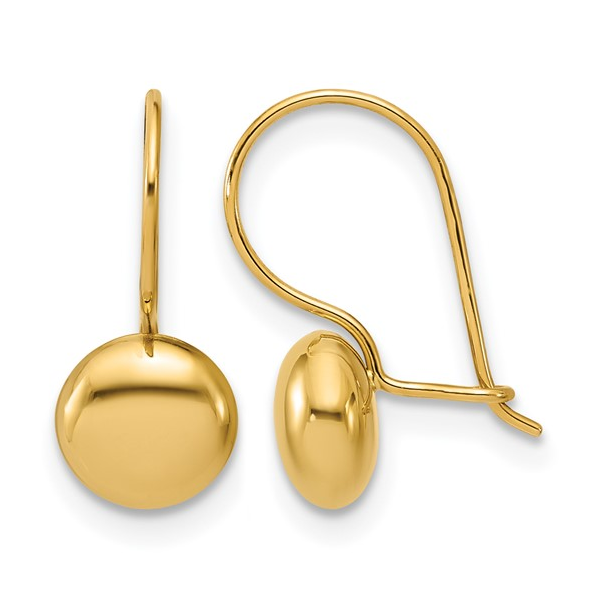14k YG Button Drop Earrings 0.60gm Conti Jewelers Endwell, NY