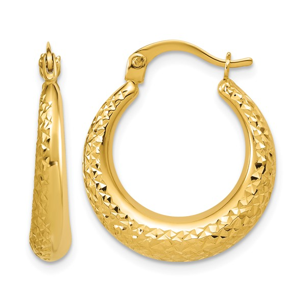 14k YG Diamond Cut Hoops 1.07gm Conti Jewelers Endwell, NY