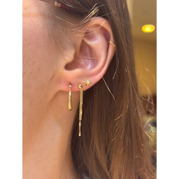 14k YG Diamond Cut Hoops 1.07gm Image 2 Conti Jewelers Endwell, NY