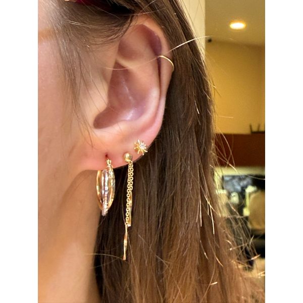 14k TT Diamond Cut Hoops 1.17gm Image 2 Conti Jewelers Endwell, NY