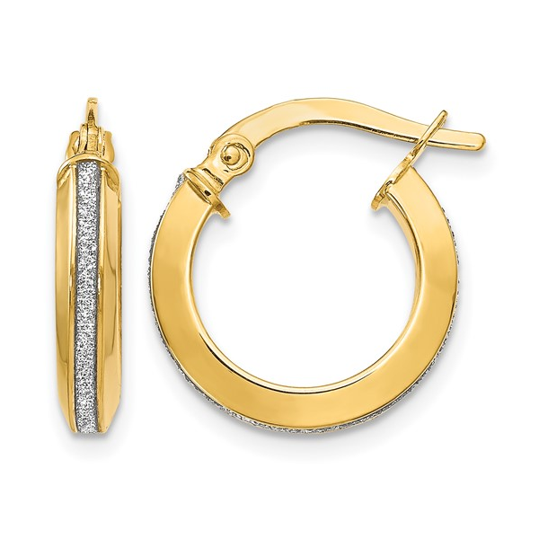 14k YG Glimmer Infused Hoops 1.30gm Conti Jewelers Endwell, NY