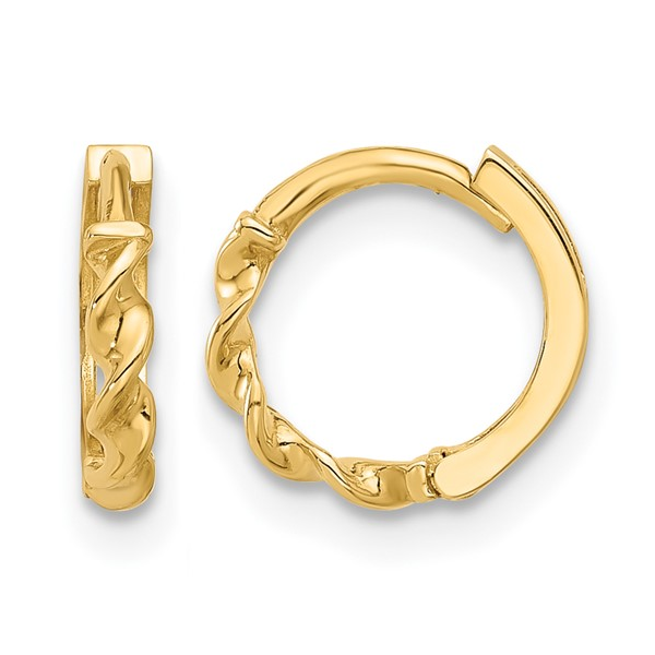 10k Yellow Gold Twisted Huggies Conti Jewelers Endwell, NY