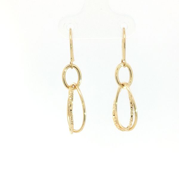 Textured Sheperd Hook Dangle Earrings in 10k Yellow Gold Conti Jewelers Endwell, NY