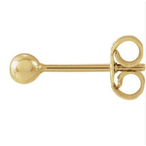 14K Yellow 3 mm ball Stud half pair Conti Jewelers Endwell, NY