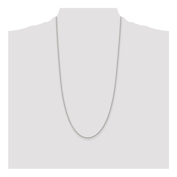 1.5mm Round Spiga Chain in Sterling Silver, 28