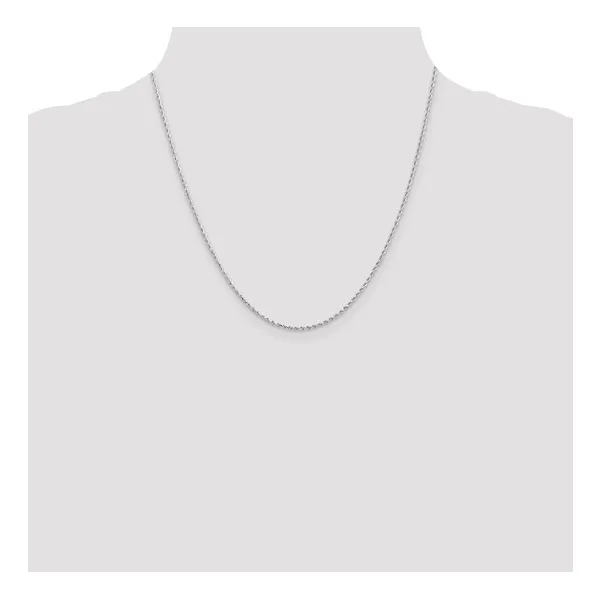 1.3mm Diamond-Cut Rope Chain in 14k White Gold, 20