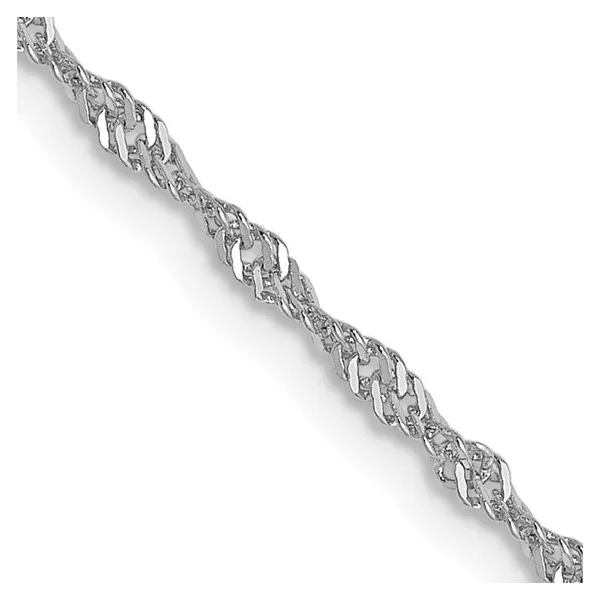 1.3mm Singapore Chain in 14k White Gold, 18