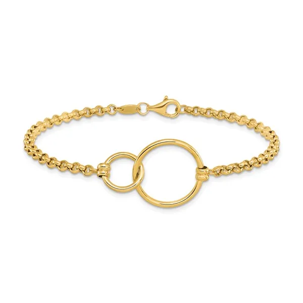Interlocking Circles Bracelet in 10k Yellow Gold, 7.5