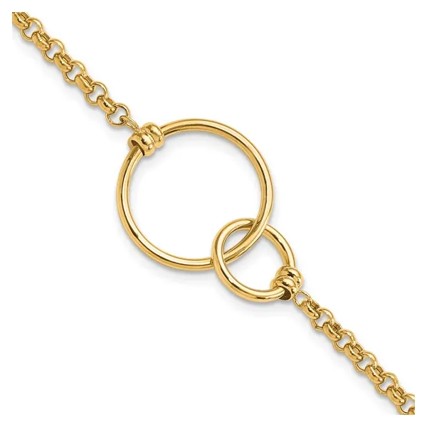 Interlocking Circles Bracelet in 10k Yellow Gold, 7.5