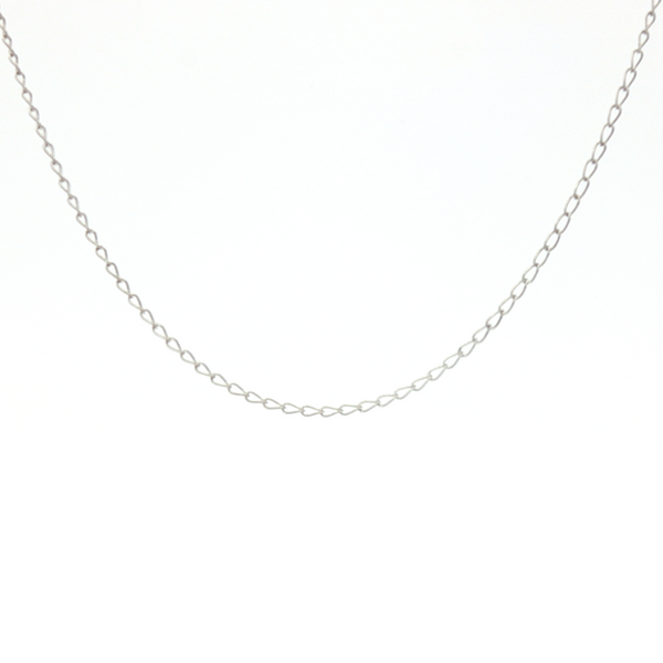 Cable Chain Necklace in 14k White Gold 15