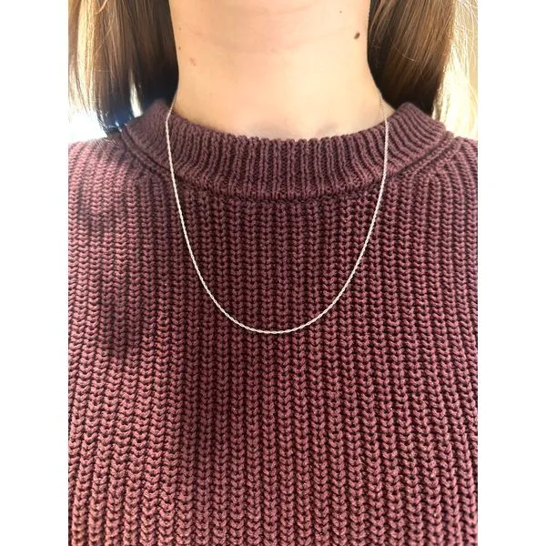 1.3mm Loose Rope Chain in 14k White Gold, 20