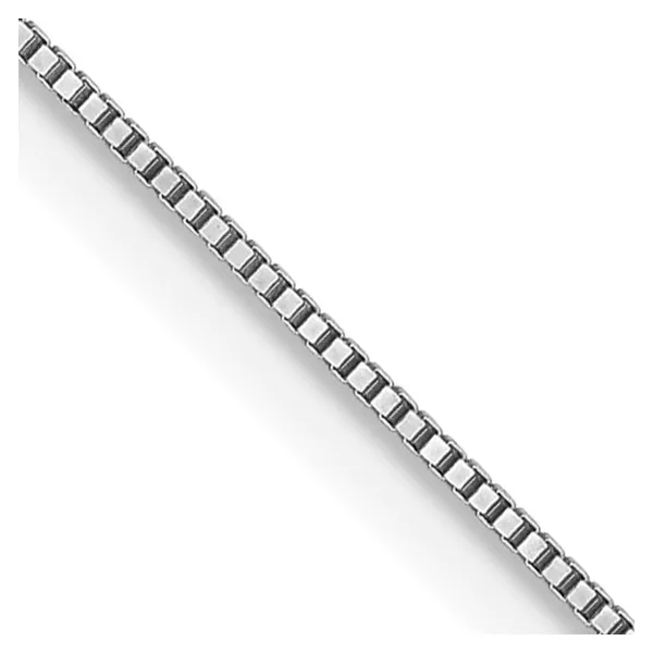 1.4mm Solid Box Chain in 14k White Gold, 18