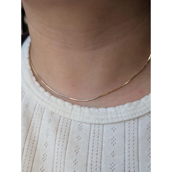 .8mm Diamond-Cut Octagonal Snake Chain in 14k Yellow Gold, 16" Image 3 Conti Jewelers Endwell, NY