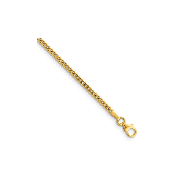 2.4mm Solid Curb Link Chain in 14k Yellow Gold, 18