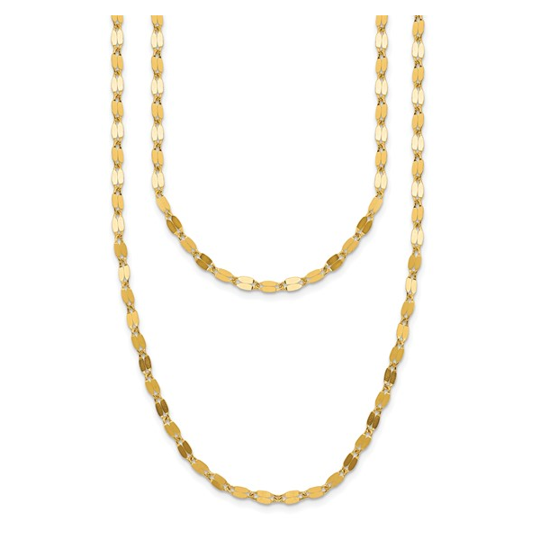 14k YG Polished Double Strand Mirror Necklace Conti Jewelers Endwell, NY