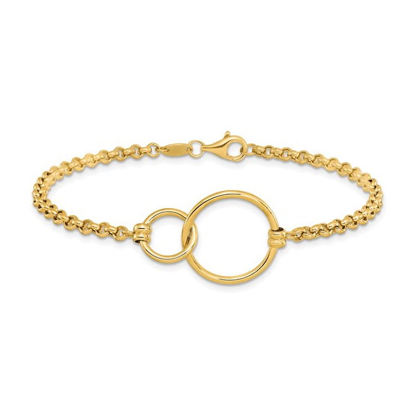 Interlocking Circles Bracelet in 10k Yellow Gold, 7.5" Image 2 Conti Jewelers Endwell, NY