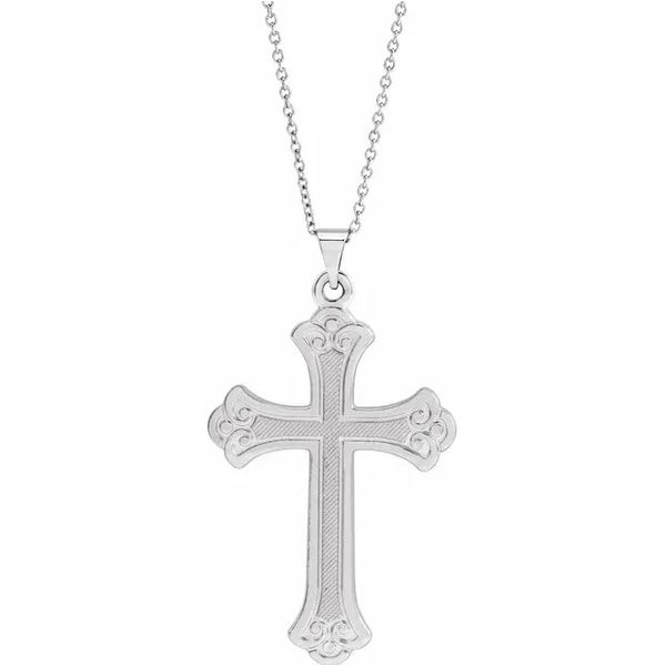 26x18mm Cross Necklace in 14k White Gold Conti Jewelers Endwell, NY