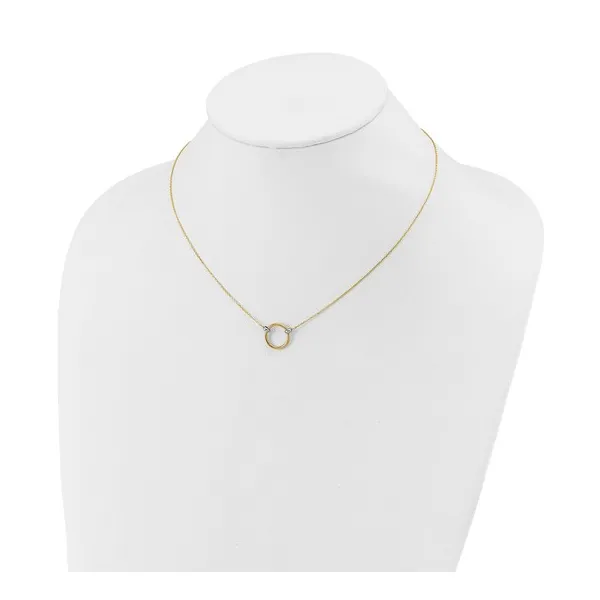 Polished Circle Necklace in 14k Gold - 17