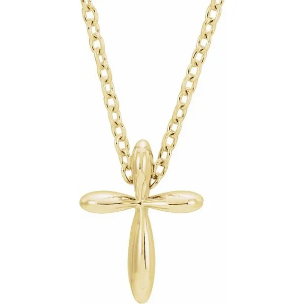 Petite Cross Pendant Necklace in 14k Yellow Gold Conti Jewelers Endwell, NY
