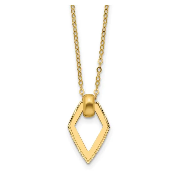 Diamond-Shaped Pendant Necklace in 14k Yellow Gold Conti Jewelers Endwell, NY