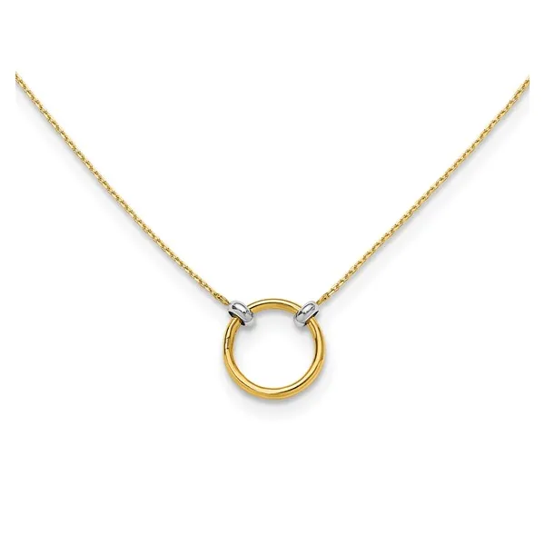 Polished Circle Necklace in 14k Gold, 17