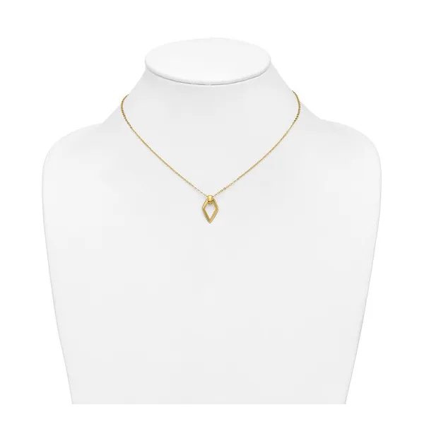 Diamond-Shaped Pendant Necklace in 14k Yellow Gold Image 2 Conti Jewelers Endwell, NY