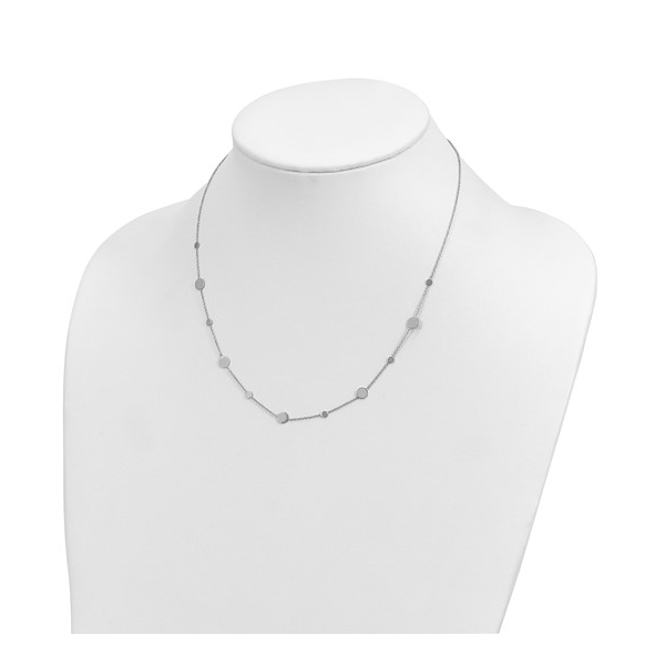 Polished Disc Necklace in 14k White Gold Image 2 Conti Jewelers Endwell, NY