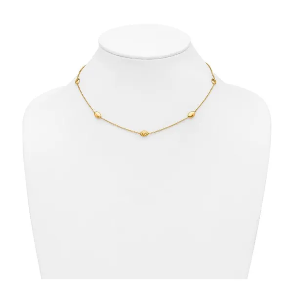 Diamond-Cut Oval Station Necklace in 14K Yellow Gold Image 2 Conti Jewelers Endwell, NY