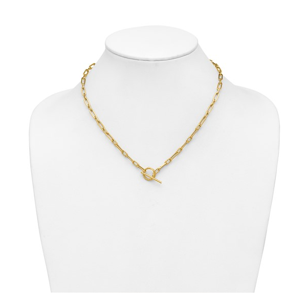 18" 14k Polished and Twisted Fancy Link Toggle Necklace 5.68g Image 2 Conti Jewelers Endwell, NY