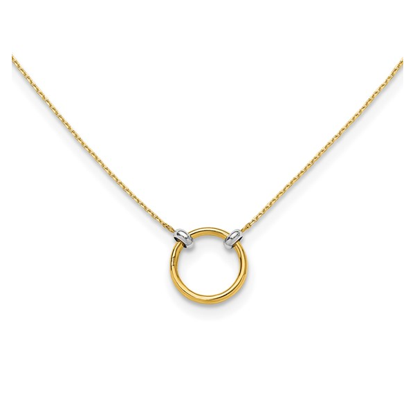 Polished Circle Necklace in 14k Gold, 17