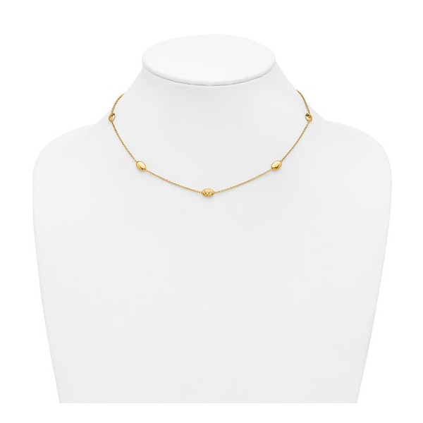 Diamond-Cut Oval Station Necklace in 14K Yellow Gold Image 2 Conti Jewelers Endwell, NY
