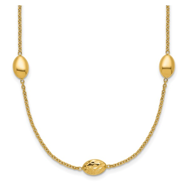Diamond-Cut Oval Station Necklace in 14K Yellow Gold Conti Jewelers Endwell, NY