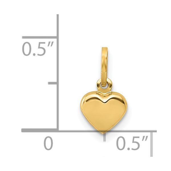 14K Polished 3-D Puffed Heart Charm Image 3 Conti Jewelers Endwell, NY